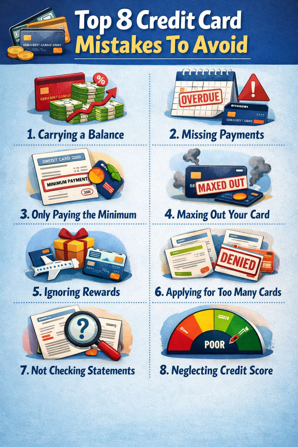 Top 8 Credit Card Mistakes To Avoid