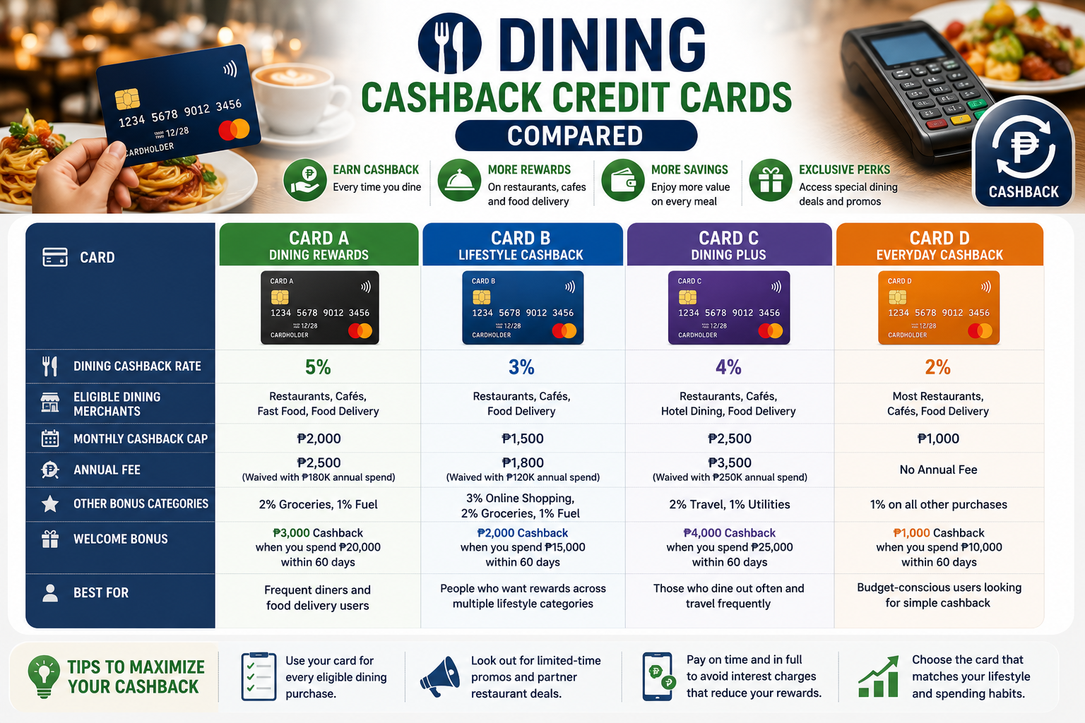 Dining Cashback Credit Cards Compared
