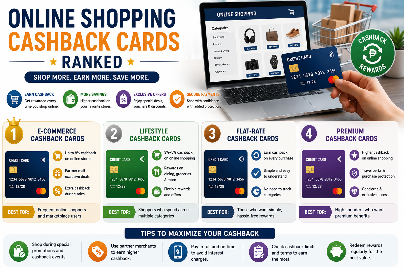 Online Shopping Cashback Cards Ranked